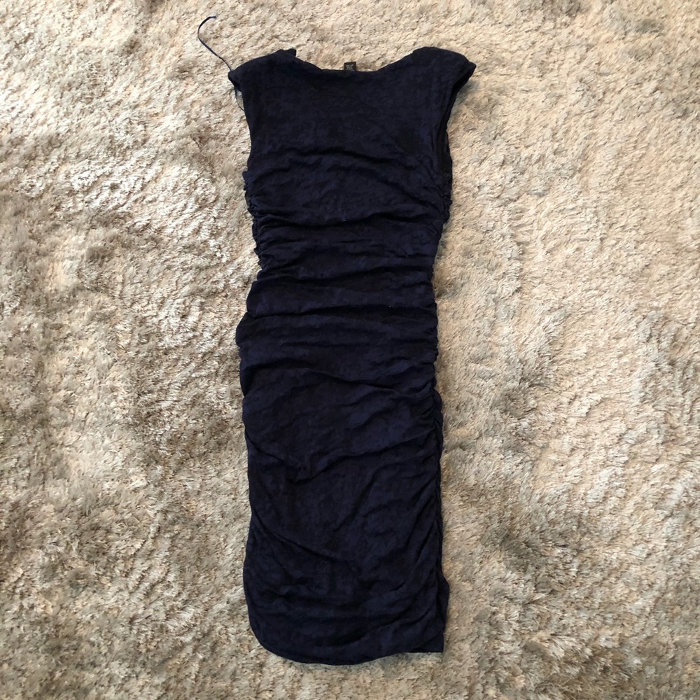 Navy blue and black mini dress